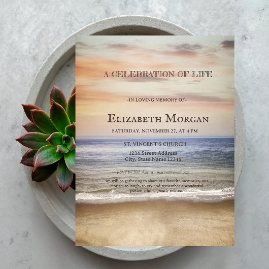 Ocean Beach Feier des Lebens Einladung