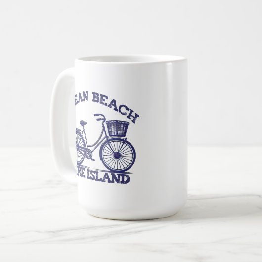 OCEAN BEACH Fire Island bike summer Long Island NY Kaffeetasse (Vorderseite Links)