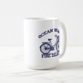 OCEAN BEACH Fire Island Fahrrad Sommer Long Island Kaffeetasse (VorderseiteRechts)