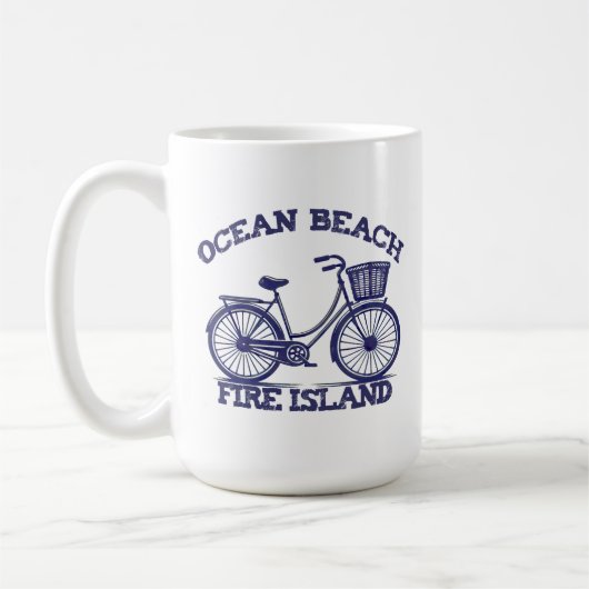 OCEAN BEACH Fire Island Fahrrad Sommer Long Island Kaffeetasse (Links)