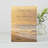 Ocean Beach Foto Gedenkkarte Beerdigung Service Ca Einladung (Stehend Vorderseite)