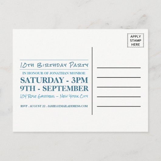 Ocean Beach Geburtstagsparty Einladung (Rückseite)