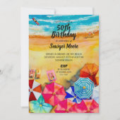 Ocean Beach Geburtstagsparty Einladungen (Vorderseite)