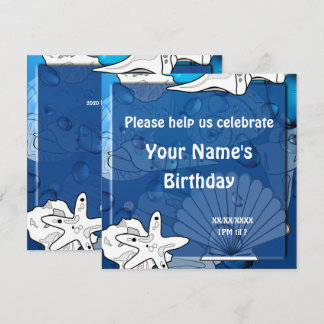 Ocean Beach Geburtstagsparty Seashell Custom Einla Einladung