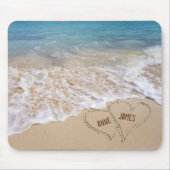 Ocean Beach Hearts mit Namen Mousepad (Vorne)