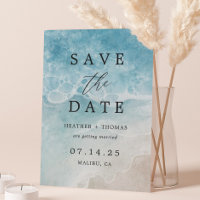 Ocean Beach Hochzeit in Urlaubsort Save the Date