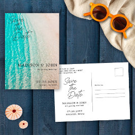 Ocean Beach Hochzeit in Urlaubsort Save the Date Postkarte