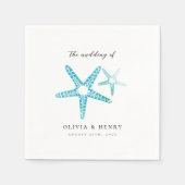 Ocean Beach Hochzeit Starfish Türkis Serviette (Vorderseite)
