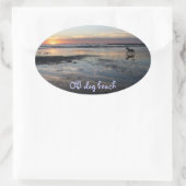 Ocean Beach, Hundestrand Ovaler Aufkleber (Tasche)