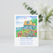 Ocean Beach Hütte Moving Ankündigung Postkarte (Stehend Vorderseite)