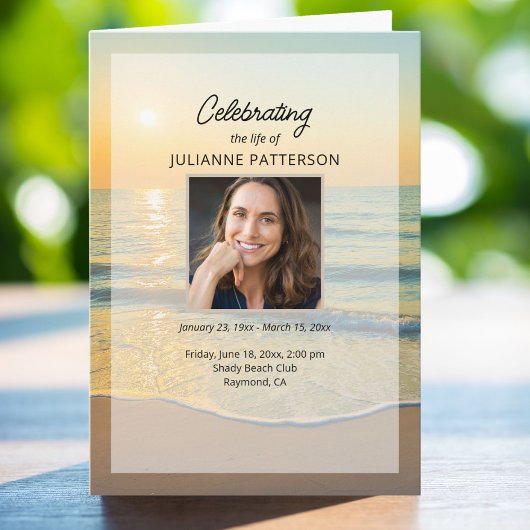 Ocean Beach Ihr Foto Feier zum Leben Beerdigung Programm