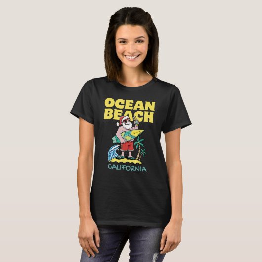 OCEAN BEACH KALIFORNIEN Weihnachten T-Shirt (Vorne ganz)