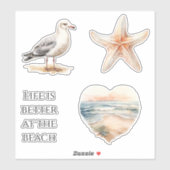 Ocean Beach Küsten-   Aufkleber (Blatt)