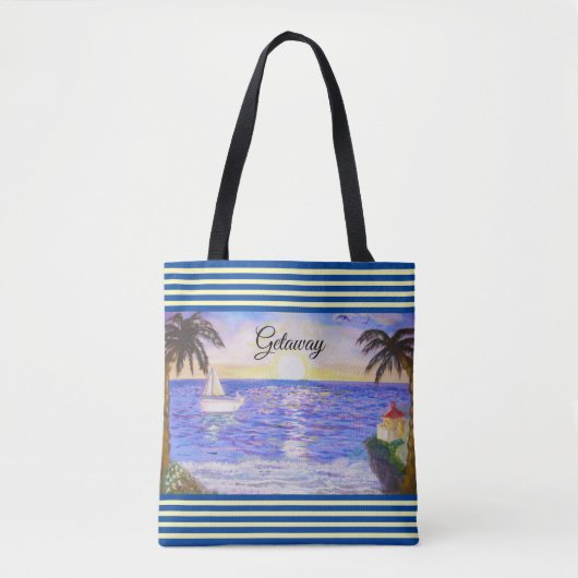 Ocean Beach Landschaft und Yacht Tasche (Vorderseite)