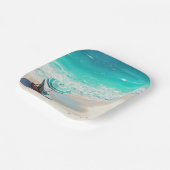 Ocean Beach mit Chaise Lounge und Regenschirm Pappteller (Gewinkelt)
