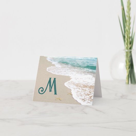 Ocean Beach mit Monogram Letter M (Vorderseite)