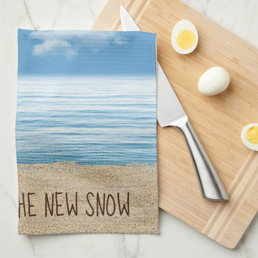 Ocean Beach mit Palm Fronds Geschirrtuch (Viertel Falte)