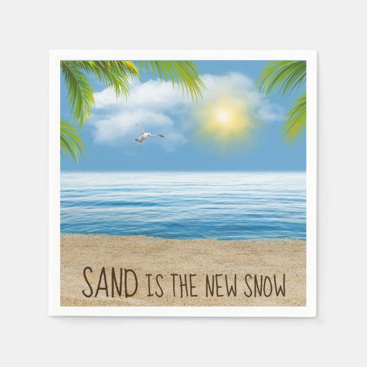 Ocean Beach mit Palm Fronds Serviette (Vorderseite)