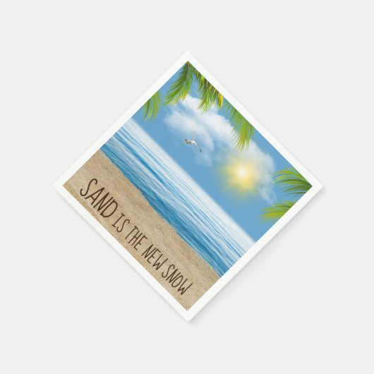 Ocean Beach mit Palm Fronds Serviette (Ecke)