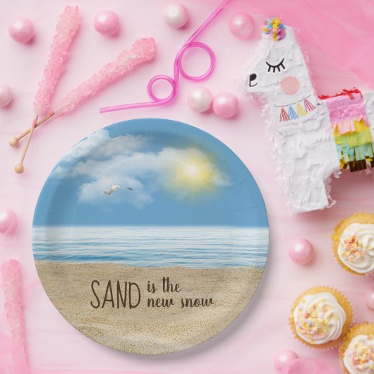 Ocean Beach mit Seagull-Papierplatte Pappteller (Party)