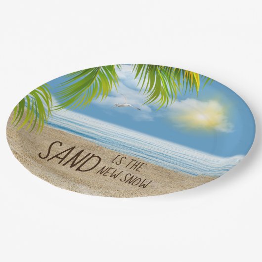 Ocean Beach mit Seagull-Papierplatte Pappteller (Schrägansicht)