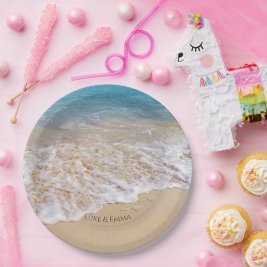 Ocean Beach mit Seestern Pappteller (Party)