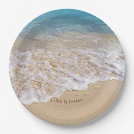 Ocean Beach mit Seestern Pappteller