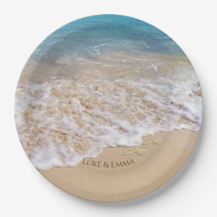 Ocean Beach mit Seestern Pappteller