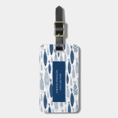 Ocean Beach Nautical Fish Muster Gepäckanhänger (Vorderseite vertikal)