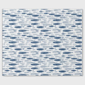Ocean Beach Nautical Fish Muster Geschenkpapier (Flach)