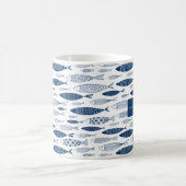 Ocean Beach Nautical Fish Muster Kaffeetasse (Mittel)
