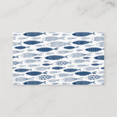 Ocean Beach Nautical Fish Muster Visitenkarte (Rückseite)