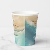 Ocean Beach Niedlich Signature Boho Newly Weds Par Pappbecher (Rechts)