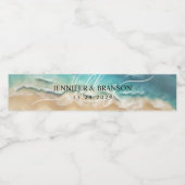 Ocean Beach Niedlich Signature Summer Party Wasserflaschenetikett (Einzelnes Label)