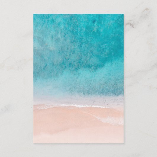 Ocean Beach Palm Tree Hochzeitsdetails Begleitkarte (Rückseite)