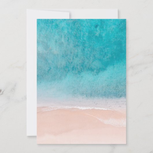 Ocean Beach Palm Tree Wedding Einladung (Rückseite)