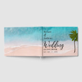 Ocean Beach Palm Tree Wedding Gästebuch (Voll)