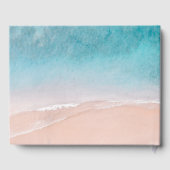 Ocean Beach Palm Tree Wedding Gästebuch (Rückseite)