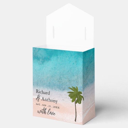 Ocean Beach Palm Tree Wedding Geschenkschachtel (Geöffnet)