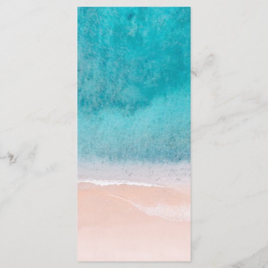 Ocean Beach Palm Tree Wedding Menü Menükarte (Rückseite)