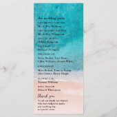 Ocean Beach Palm Tree Wedding Programm (Rückseite)