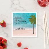 Ocean Beach Palm Tree Wedding Serviette (Beispiel)
