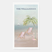 Ocean Beach Personalisierte Palmen Flamingo