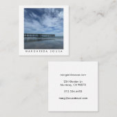 Ocean Beach Pier Blue Foto Reisen Tourismus Quadratische Visitenkarte (Vorne/Hinten)