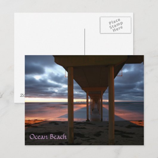 Ocean Beach Pier Postkarte (Vorne/Hinten)