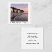 Ocean Beach Pier Sunset Foto Tourismus Quadratische Visitenkarte (Vorne/Hinten)