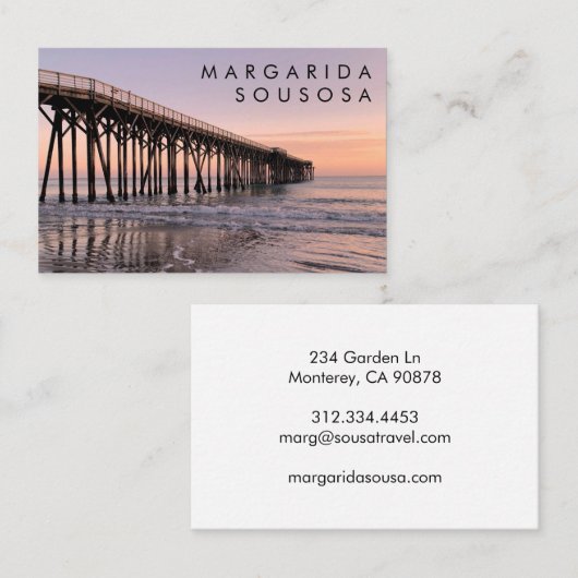 Ocean Beach Pier Sunset Foto Tourismus Visitenkarte (Vorne/Hinten)
