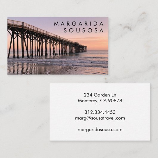 Ocean Beach Pier Sunset Foto Tourismus Visitenkarte (Vorne/Hinten)