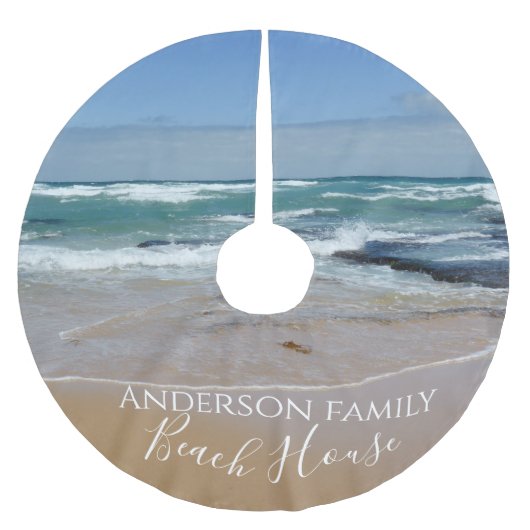 Ocean Beach Polyester Weihnachtsbaumdecke (Vorderseite)