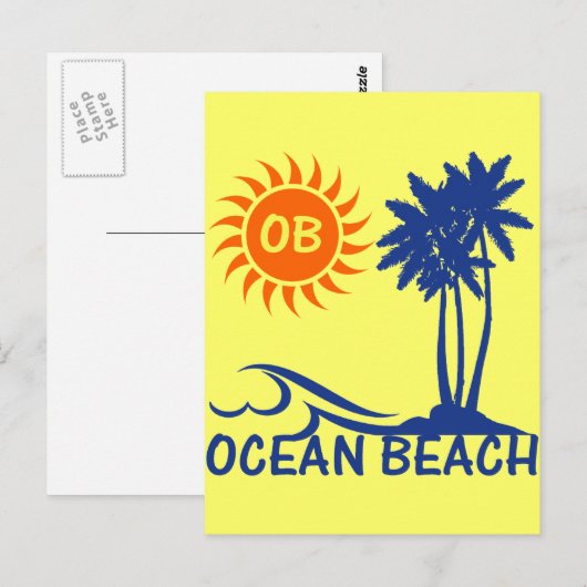 Ocean Beach Postkarte (Vorne/Hinten)